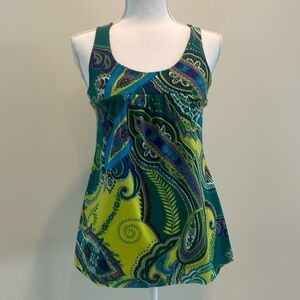 Lipstick Babydoll Paisley Racer Back Style Top. Medium